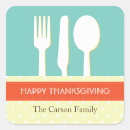 オレンジ色の感謝祭を設定する器具の場所 スクエアシール