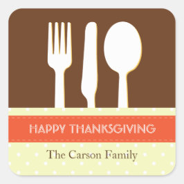 オレンジ色の感謝祭を設定する器具の場所 スクエアシール