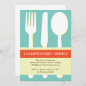 オレンジ色の感謝祭を設定する器具の場所 招待状 (正面/裏面)