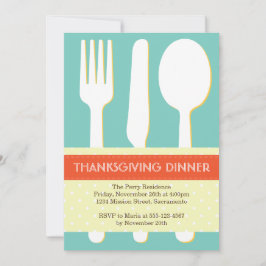 オレンジ色の感謝祭を設定する器具の場所 招待状