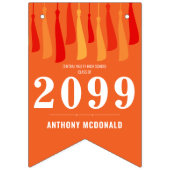 オレンジ色の房の列の写真卒業 バンティングフラッグ (第1の旗)