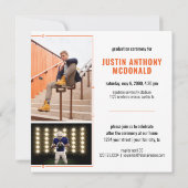 オレンジ色の房の列2写真卒業 招待状 (裏面)