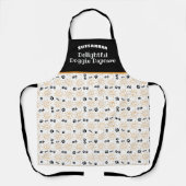 オレンジ色の手描きサンポーズパターンペットケア エプロン (正面)