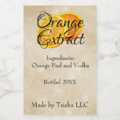 オレンジ色の抽出カスタムラベル ワインラベル (シングルラベル)