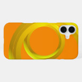 オレンジ色の抽象的なループサークル iPhoneケース (裏面横)