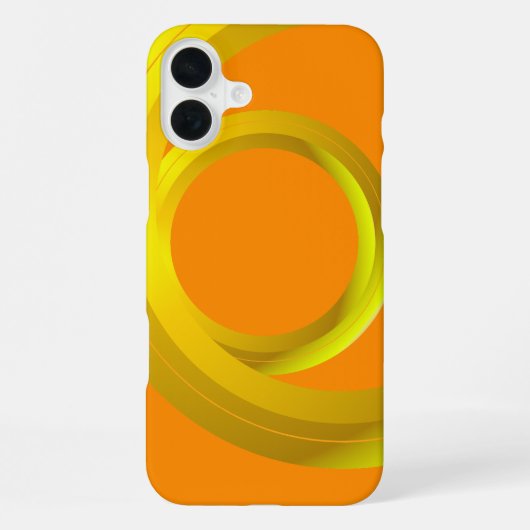 オレンジ色の抽象的なループサークル iPhoneケース (裏面)