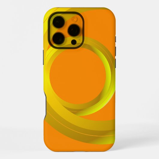 オレンジ色の抽象的なループサークル iPhoneケース (裏面)