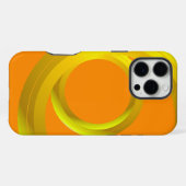 オレンジ色の抽象的なループサークル iPhoneケース (裏面横)