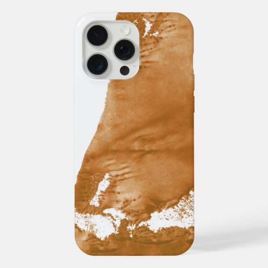 オレンジ色の抽象的な水彩背景 iPhoneケース (裏面)