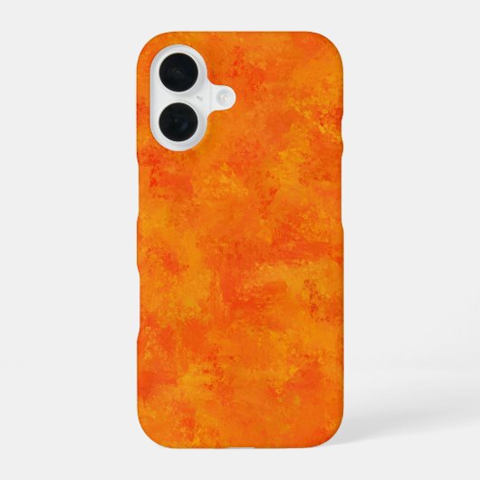 オレンジ色の抽象的パターン iPhone 16ケース (裏面)