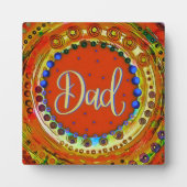 オレンジ色の抽象芸術おもしろいパパ フォトプラーク (正面)