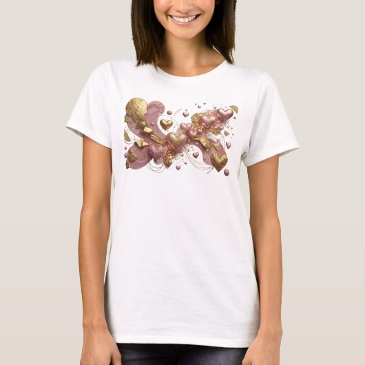 オレンジ色の抽象芸術のデザイン Tシャツ (正面)