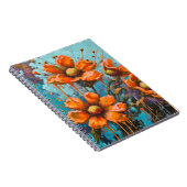 オレンジ色の抽象芸術の絵を描花(滴) ノートブック (右側)