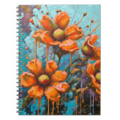 オレンジ色の抽象芸術の絵を描花（滴） ノートブック (正面)