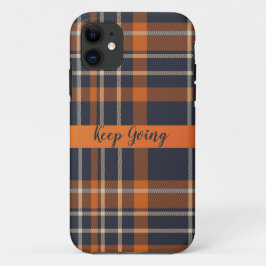 オレンジ色の抽象芸術テキスタイルiPhoneケース iPhone 11 ケース