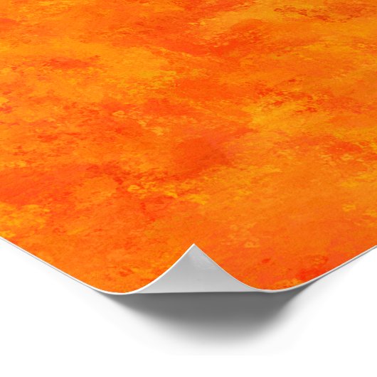 オレンジ色の抽象芸術パターン ポスター (角)