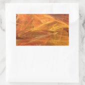 オレンジ色の抽象芸術フラクタル長方形ステッカー 長方形シール (バッグ)