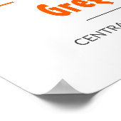 オレンジ色の抽象芸術ブラシストローク写真卒業 ポスター (角)