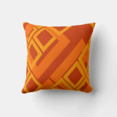 オレンジ色の抽象芸術正方形の幾何学的 クッション (裏面)
