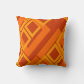 オレンジ色の抽象芸術正方形の幾何学的 クッション (正面)
