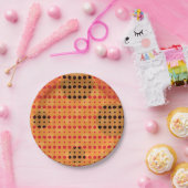 オレンジ色の抽象芸術水玉模様（濃色） g9 ペーパープレート (パーティー)