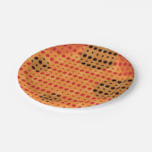 オレンジ色の抽象芸術水玉模様（濃色） g9 ペーパープレート (アングル)