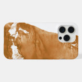 オレンジ色の抽象芸術水色の背景 iPhoneケース (裏面横)