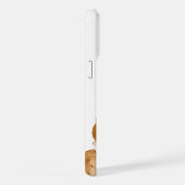 オレンジ色の抽象芸術水色の背景 iPhoneケース (右側面)