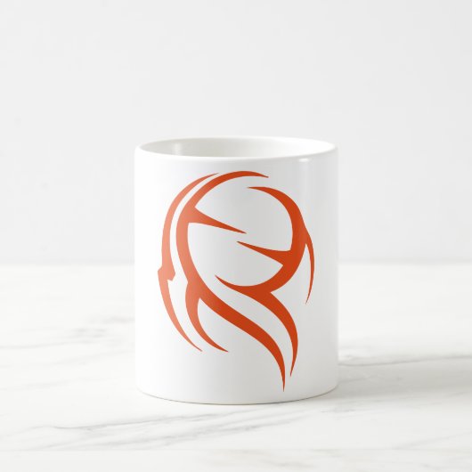 オレンジ色の抽象芸術装飾ベクトル コーヒーマグカップ (中央)