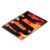 オレンジ色の抽象芸術、スパイラルフォトノートブック、ストリップローズ ノートブック (左側)