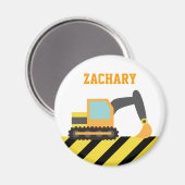 オレンジ色の掘削機、建築車子供へ、 マグネット (正面/裏面)