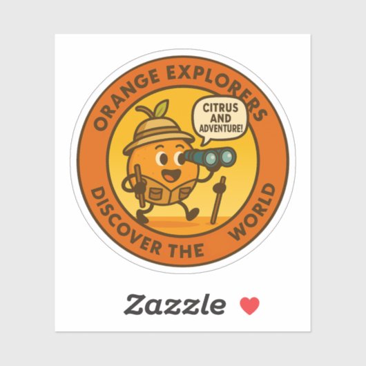 オレンジ色の探検家が世界を発見 シール (シート)