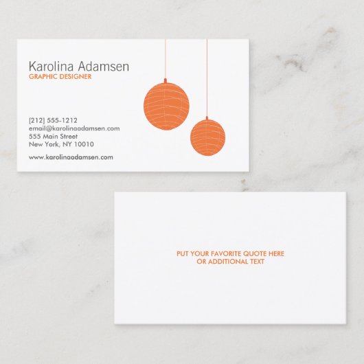 オレンジ色の提灯 名刺 (正面/裏面)