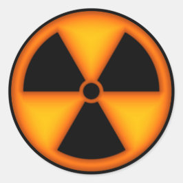 オレンジ色の放射線シンボルステッカー ラウンドシール