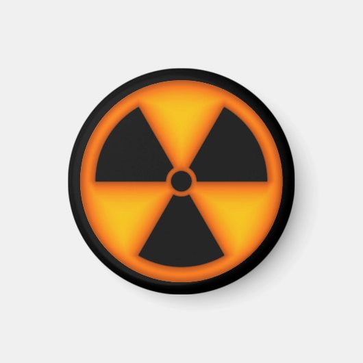 オレンジ色の放射線シンボル マグネット (正面)