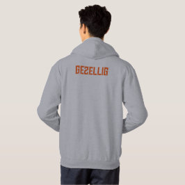 オレンジ色の文字がプリントされた「Gezellig」フーディー - 国王の日 パーカ