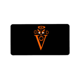 オレンジ色の文字顔ラベル ラベル