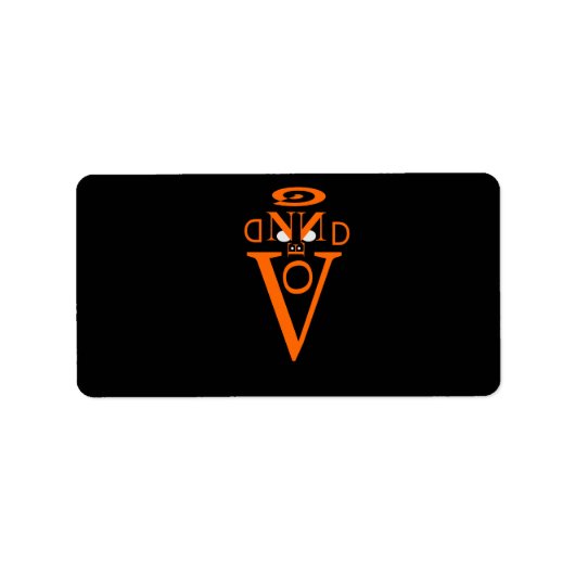 オレンジ色の文字顔ラベル ラベル (正面)