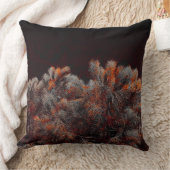 オレンジ色の斑点のある松のデジタルアート クッション (ブランケット)