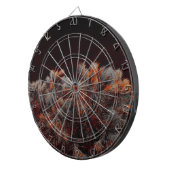 オレンジ色の斑点のある松のデジタルアート ダーツボード (正面右)