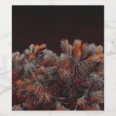 オレンジ色の斑点のある松のデジタルアート ワインラベル (シングルラベル)