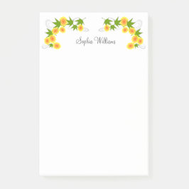 オレンジ色の日本製の花 白 ポストイット