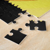 オレンジ色の日没に対するアフリカのアカシアツリー ジグソーパズル (側面)