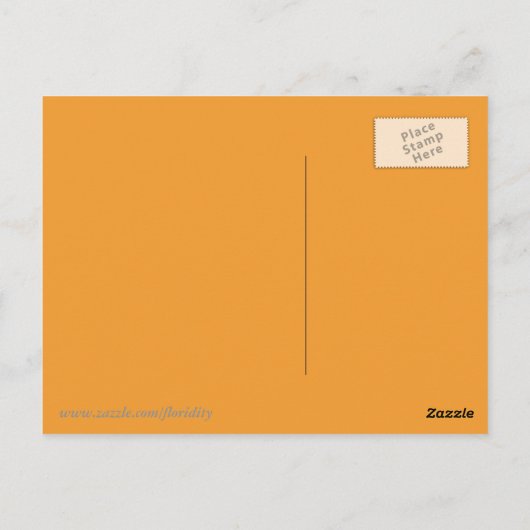 オレンジ色の日没に対するアフリカのアカシアツリー ポストカード (裏面)