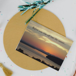 オレンジ色の日没の写真ハッピー・リタイア カード