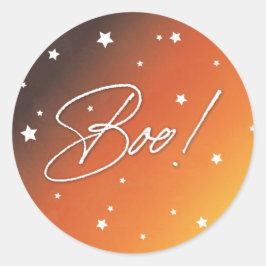 オレンジ色の日没の散らばった星ブー！ハロウィン ラウンドシール