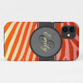 オレンジ色の明るいゼブラカスタムストライプiphone 5ケース Case-Mate iPhoneケース (裏面(横))