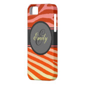 オレンジ色の明るいゼブラカスタムストライプiphone 5ケース Case-Mate iPhoneケース (裏面左)