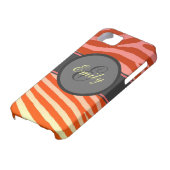 オレンジ色の明るいゼブラカスタムストライプiphone 5ケース Case-Mate iPhoneケース (下部)