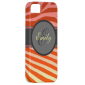 オレンジ色の明るいゼブラカスタムストライプiphone 5ケース Case-Mate iPhoneケース (裏面/右)